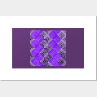 geometric purple diamond pattern Posters and Art